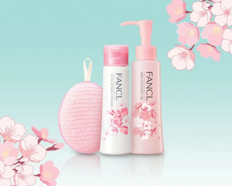 FANCL櫻花限量版MCO速淨卸粧液和淨膚柔滑潔顏粉